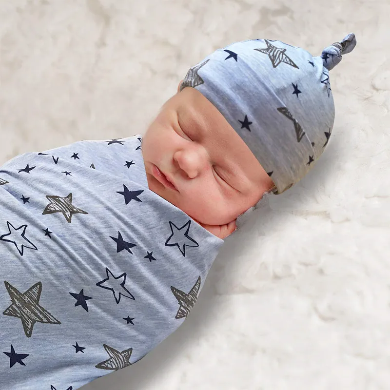 

2020 новорожденный детский Пеленальный мешочек со шляпой или оголовье, набор мягкий спальный мешок Обёрточная бумага из хлопка для младенцев