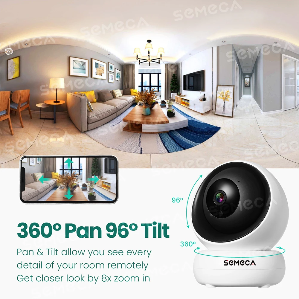 semeca 1080p ip camera tuya smart automatic tracking home security indoor camera surveillance wireless wifi camera baby monitor free global shipping