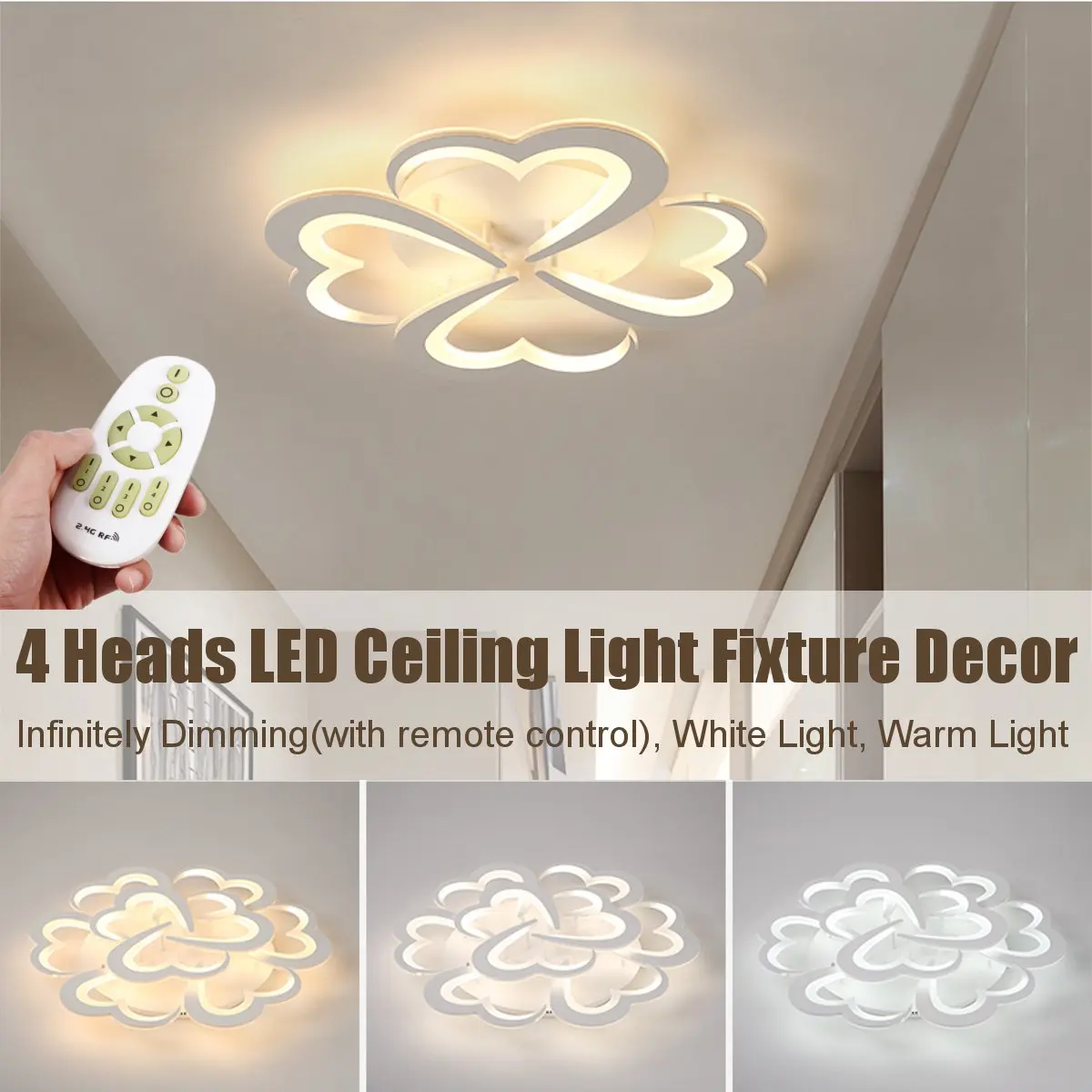 Потолочный светильник с 4 сердечками на дистанционном управлении 220 В
