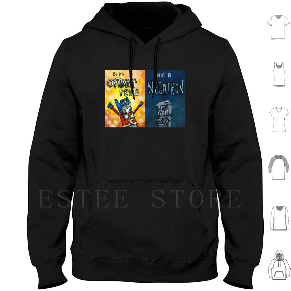 Optimist Prime &ampamp Negatron Hoodies Parody Autobots Decepticons Cartoons | Мужская одежда