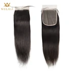 Прямые Волнистые кружевные волосы 4x4, 100% бразильские волосы с детскими волосами для черных женщин, предварительно выщипанные фронтальные волосы естественного цвета
