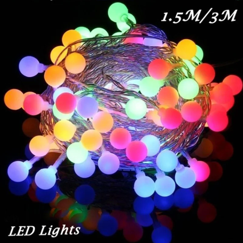 Светодиодная гирлянда с шариками USB-штекер для аккумуляторной батареи маленькая