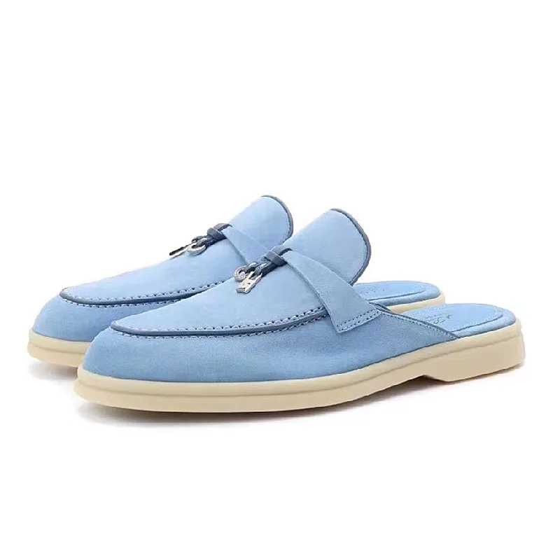 

2021 Suede Casual Women Shoes Flat Muller Shoes 2021 Fashion Summer Brand Design Comfort Slippers Luxury Walking Trendy Female