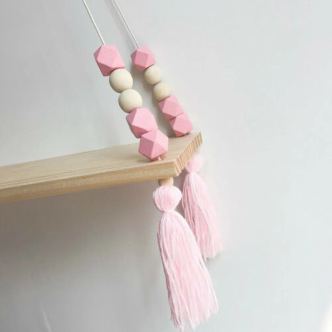 

Wooden wall hanging Rack Nordic wooden beads sundries shelf wall hanging storage Rack Bedroom Living Room Kitchen Office decor
