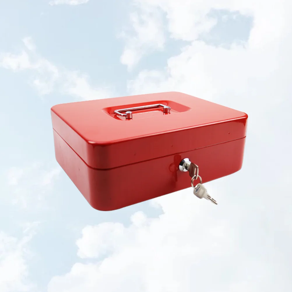 

Anti-theft Portable Cash Box Durable Money Holder Household Cashier Storage Case With 2pcs Keys (Red Size XS)