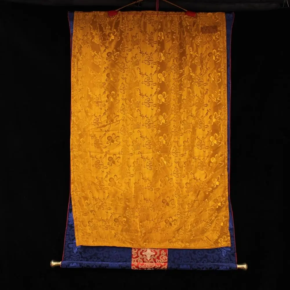 

28" Tibet Buddhism Temple Silk Cloth paper Natural pigments Gold powder Hand Painted Six-armed Mahakala Hang screen Thangka