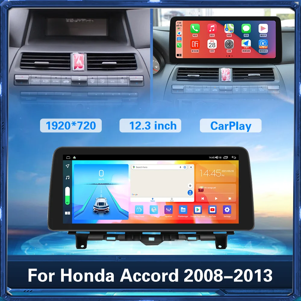 

128GB Android Car radio For Honda Accord 2008-2013 Car Multimedia Video Player GPS Navigation Auto stereo Tape Recorder