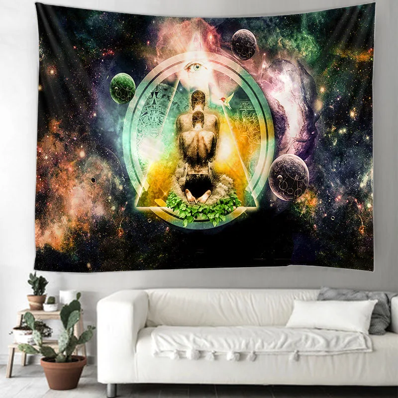 

Buddha statue tapestry Mandala Witchcraft Hippie Macrame Tapestry Boho decor Wall Hanging Tapestry