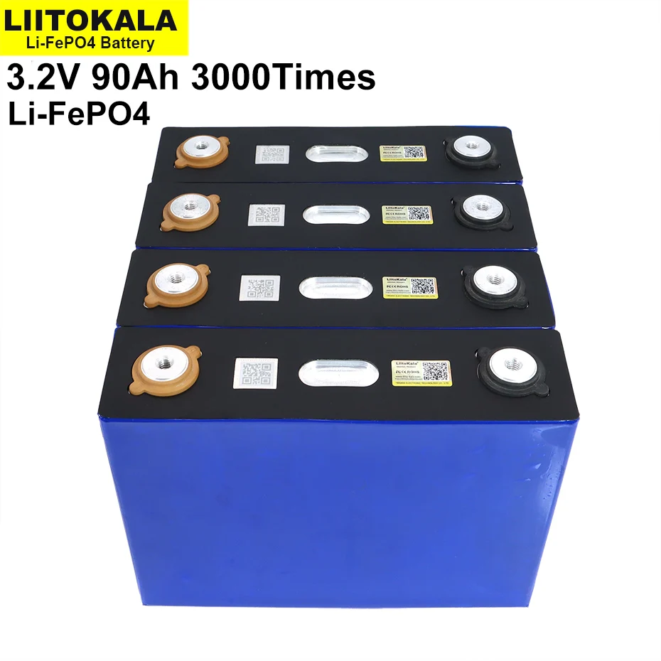 4 шт. литий железо фосфатная батарея Liitokala 3 2 в 90 Ач 90000 мАч|Комплекты батарей| |