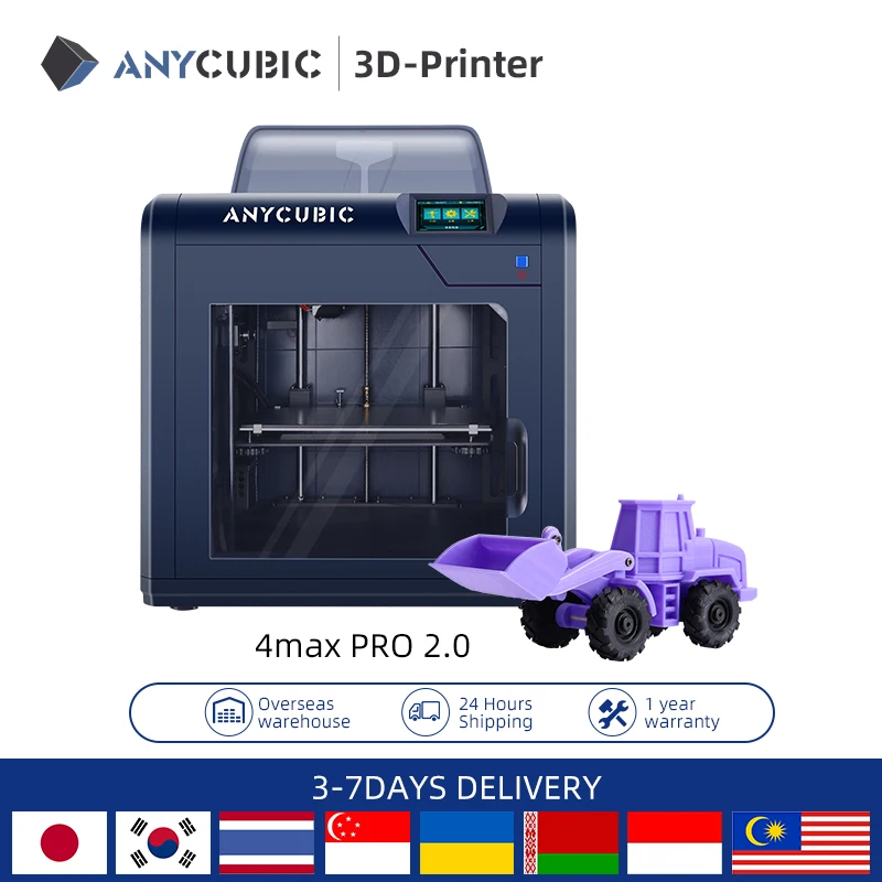 ANYCUBIC 4max Pro 2 0 3d принтер размера плюс с ультрабазой платформой Закрытая печать FDM 3D