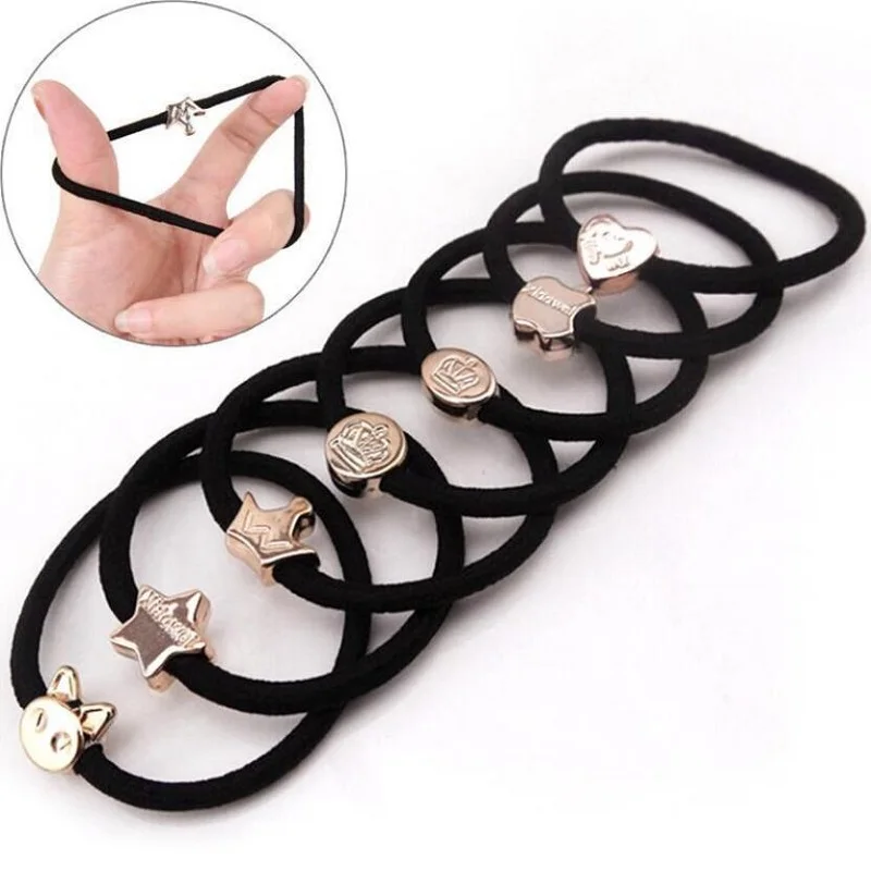 10 шт./лот новые корейские аксессуары для волос женщин черные эластичные резинки