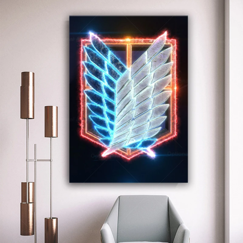 

Attack On Titan Emblem Shingeki no Kyojin Anime Poster Canvas Wall Art Painting Decor Pictures Bedroom Home Decoration Prints