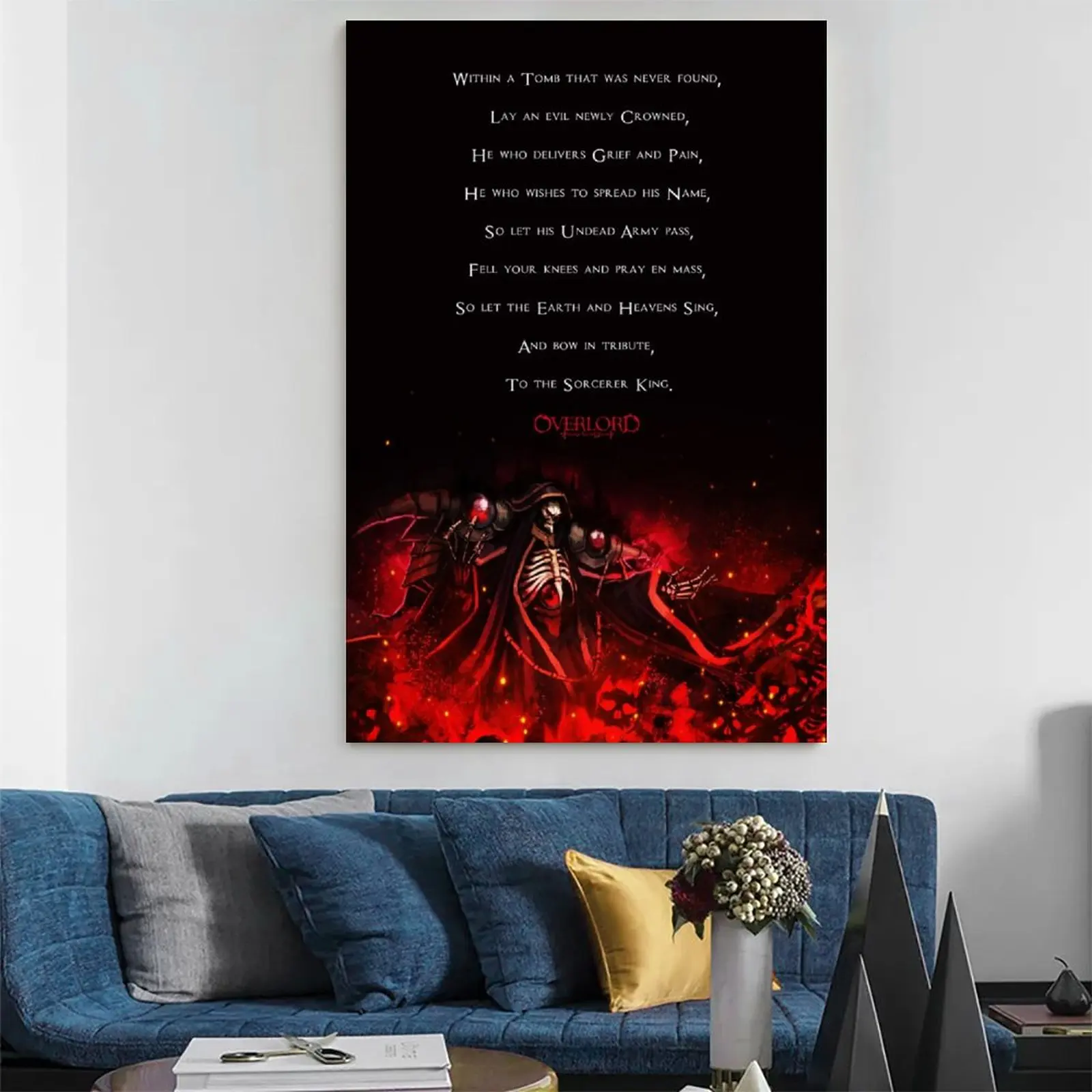 Персонаж Аниме Overlord Ainz холст художественный плакат и настенный Рисунок