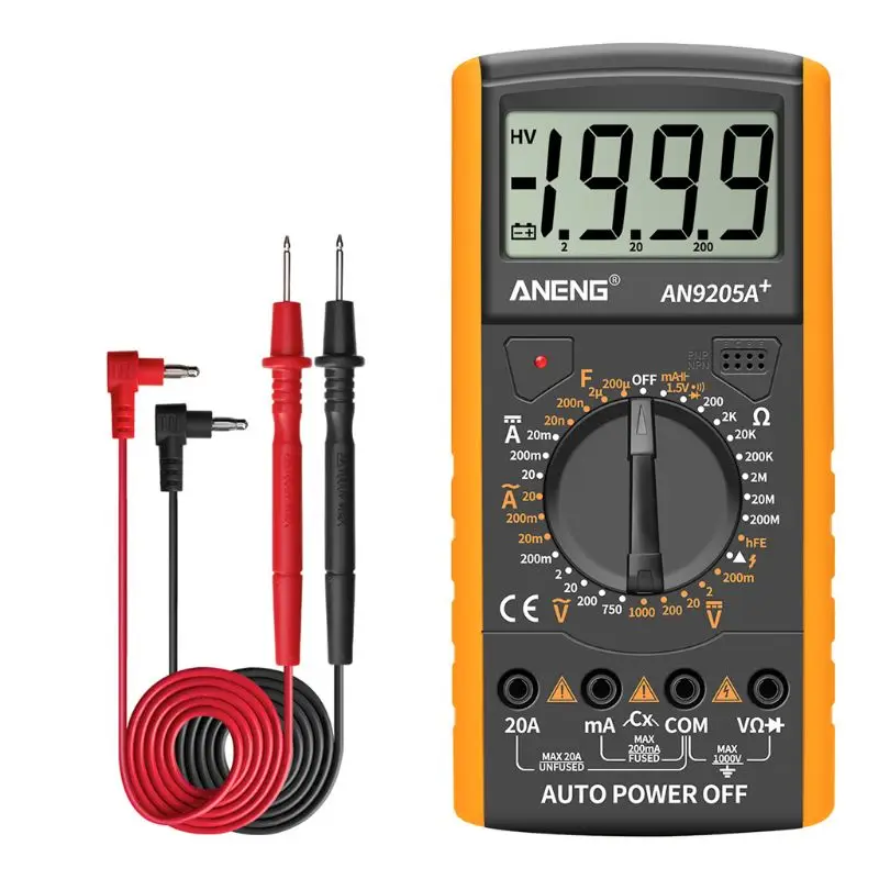 Цифровой мультиметр AN9205A + ЖК дисплей вольтметр амперметр тестер сопротивления