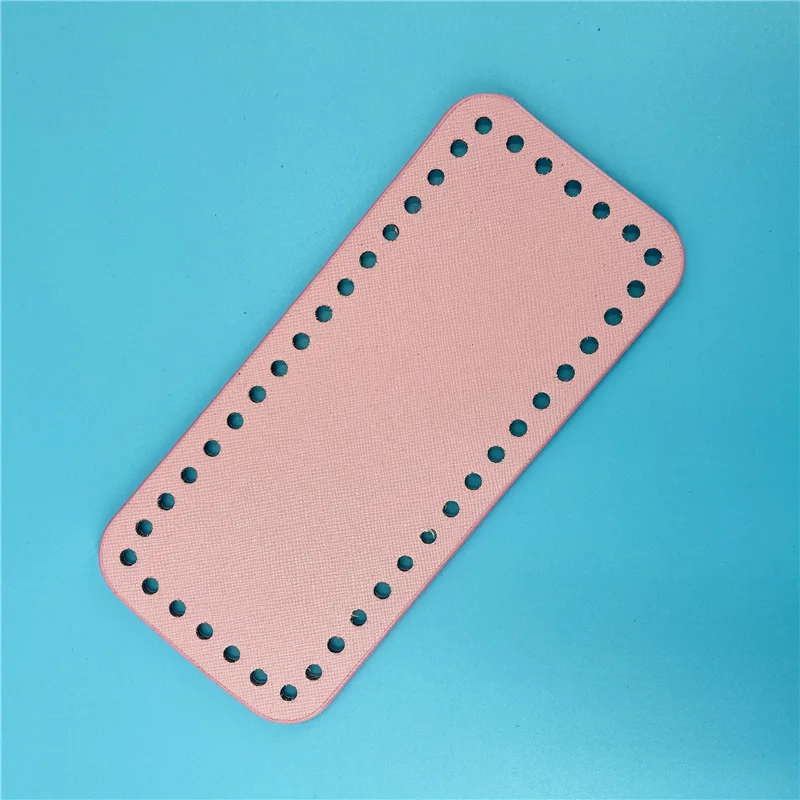 5 PCS DIY Woven Bag Material Cross Bottom 18 X 8cm Rivetless Rectangular Leather Bottom Knitting Bag DIY Women Shoulder Bags