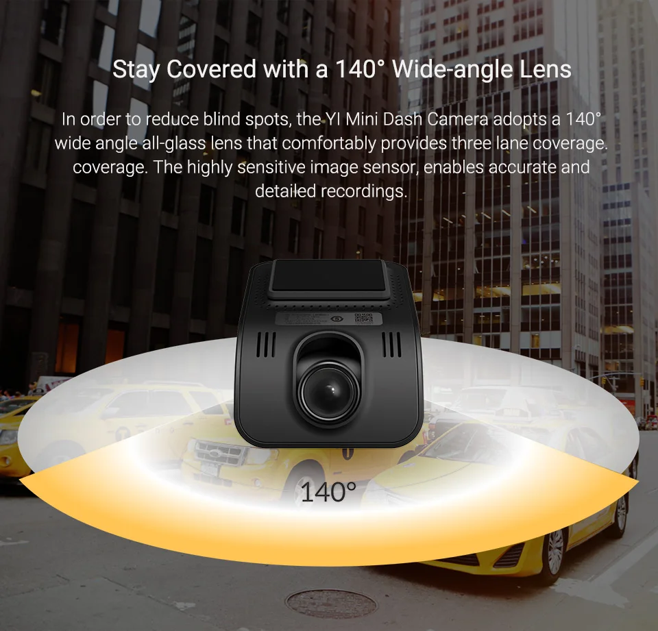 YI Mini Dash camera 1080p FHD видеорегистратор на приборной панели Wi Fi Автомобильная камера с