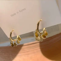 south korea earrings small design sense titanium steel round earbuckle female temperament high sense earrings circle earrings