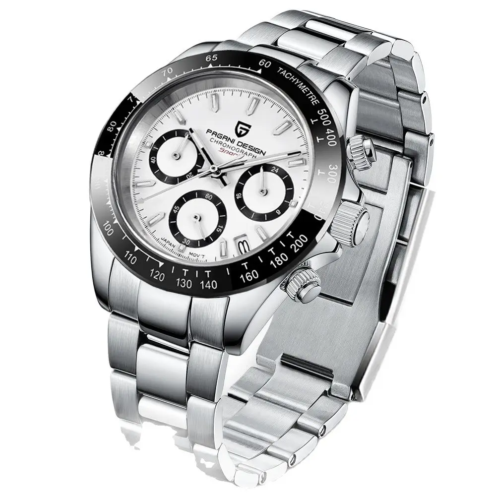 

Мужские спортивные кварцевые часы NewDesign, водонепроницаемые Роскошные часы-хронограф из нержавеющей стали с сапфировым стеклом, 2021