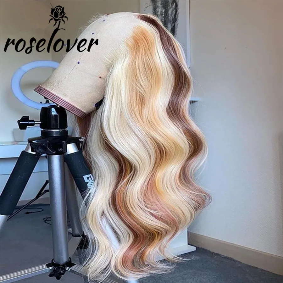 

613 светлый кружевной фронтальный парик выделитель парик человеческие волосы 30 дюймов Волнистые парики для женщин предварительно выщипанны...