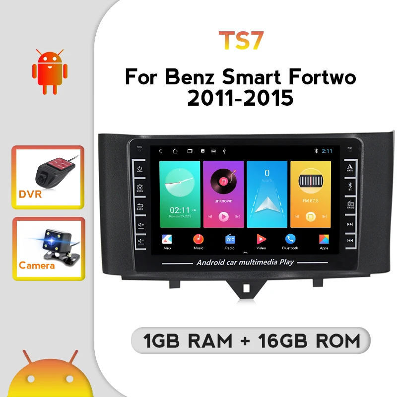 

Android 2din Car Multimedia Radio Stereo Player For Mercedes Benz smart Fortwo 2011-2015 Carplay GPS Navigation Camera IPS