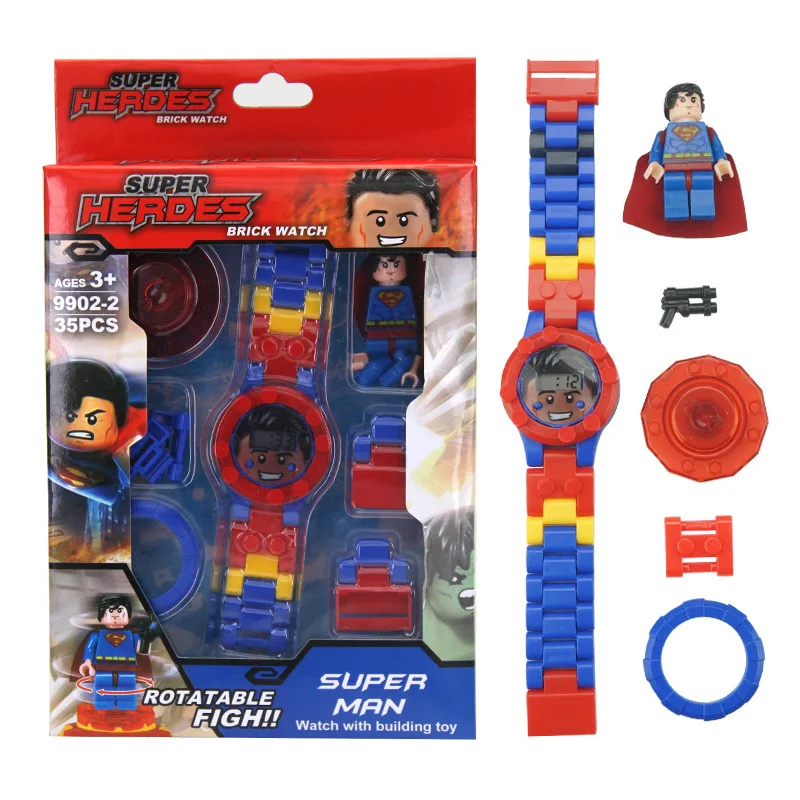 Базз Лайтер супер герой Росомаха часы строительные блоки Мстители Супермен