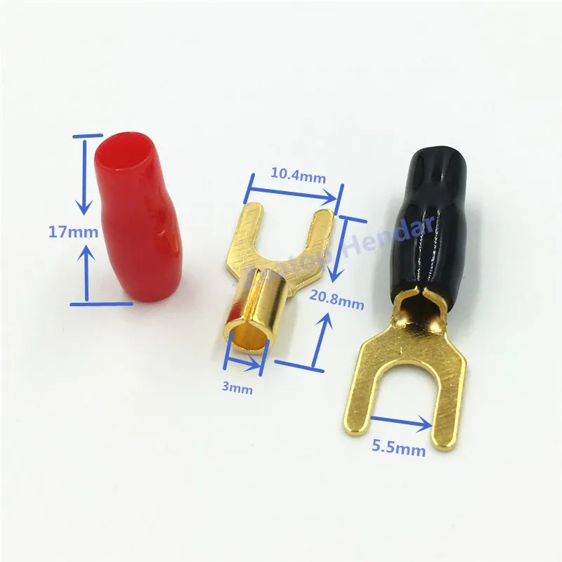 Позолоченный Бесконтактный кабель для колонок 20 шт. коннектор типа банан и