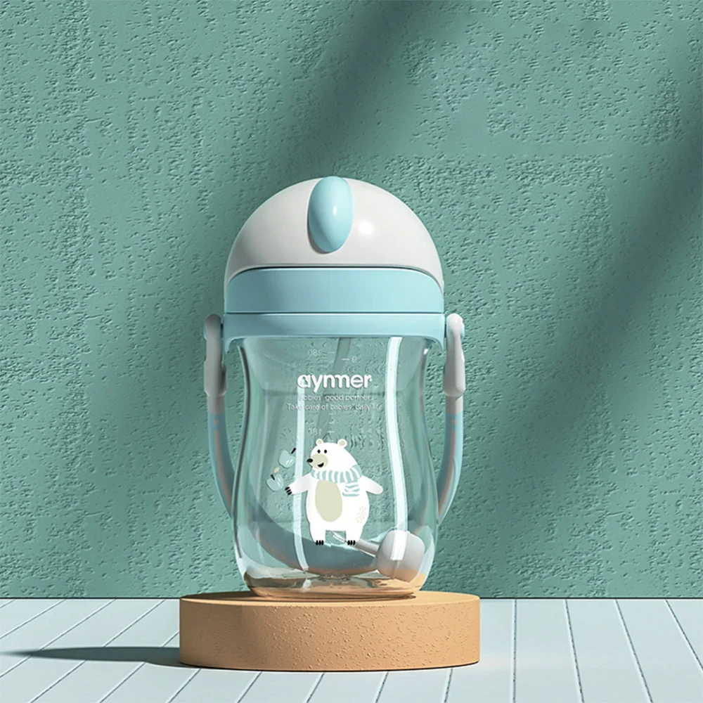 

1Pc 280ml Lovely Baby Cup Portable Summer Water Cup Drink Learning Cup (Cyan)