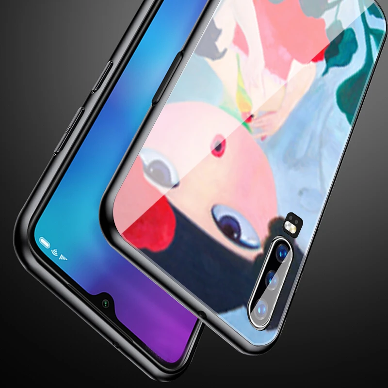 Узорчатое закаленное стекло чехол для Huawei Honor 8x9x9 10 Lite 20 Pro 20s TPU |