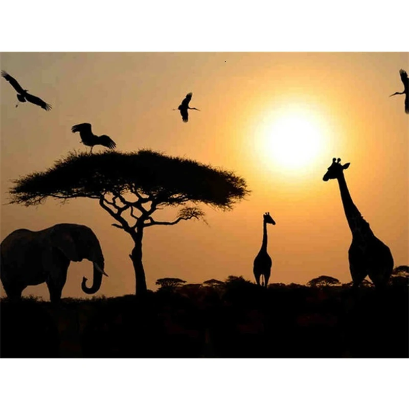 

Алмазная живопись с Африканским слоном, животное, квадратная вышивка, вышивка крестиком, украшение для дома, ручная работа