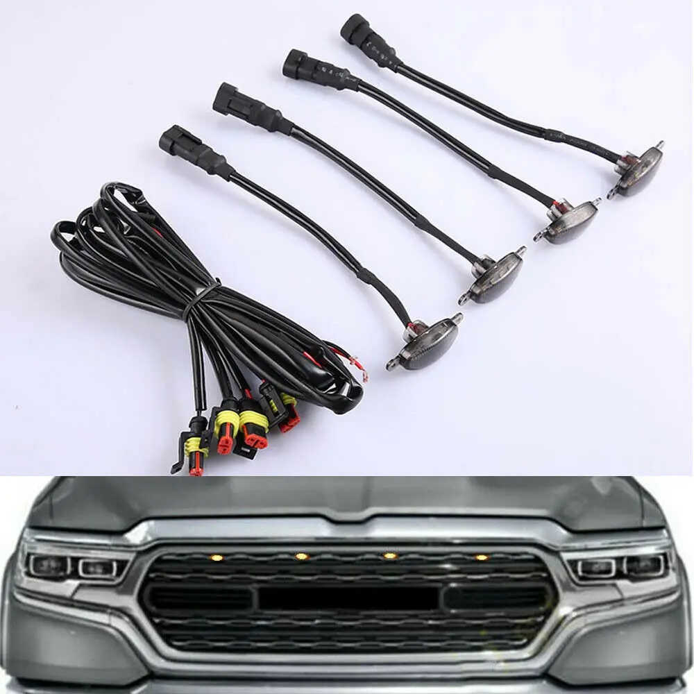 

4 шт., светодиодная решетка для переднего бампера автомобиля Ram 1500 2012-2021