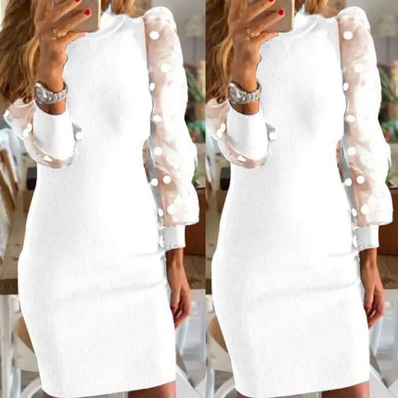 Сексуальное Сетчатое трикотажное платье Hirigin в стиле пэчворк женские облегающие