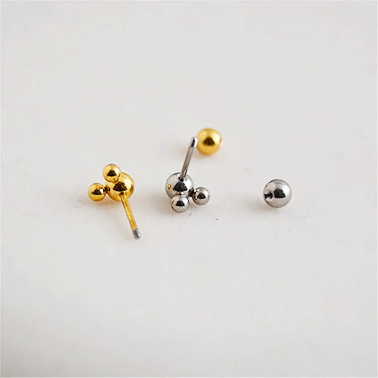 2PCS Mini Mickey Cartilage Stud Earrings for Women Crown Flower Heart Shape Helix Tragus Ear Piercing Jewelry images - 6