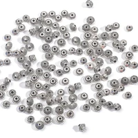 30 50pcs 6mm 7mm rondelle spacer beads antique silver color tibetan metal big hole loose beads for jewelry making diy findings