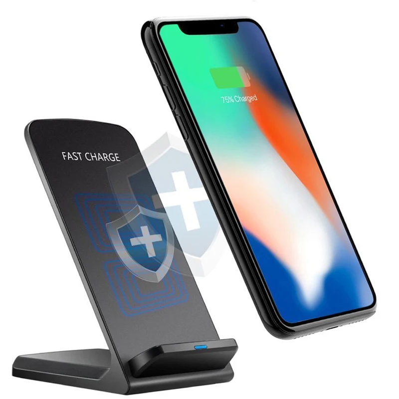 JKING 10 Вт QI Беспроводной Зарядное устройство Quick Charge 2,0 быстрой зарядки для iPhone 8 10 X samsung S6 S7 S8 2 катушки Стенд 5 V/2A& 9В/1.67A