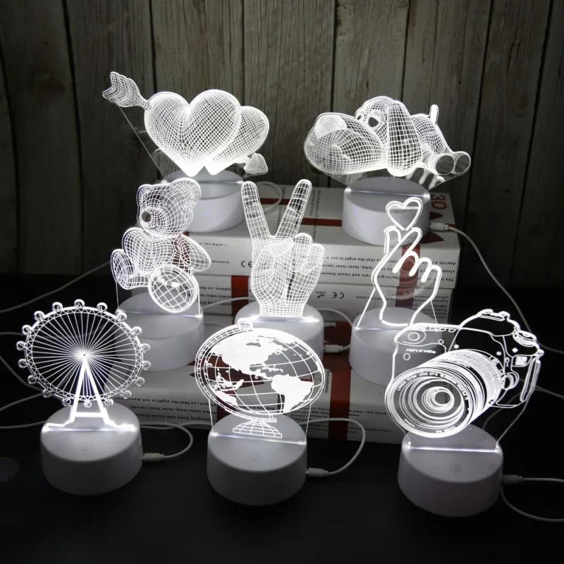Светодиодный акриловый ночник 3d настольная лампа для сна украшение дома детской