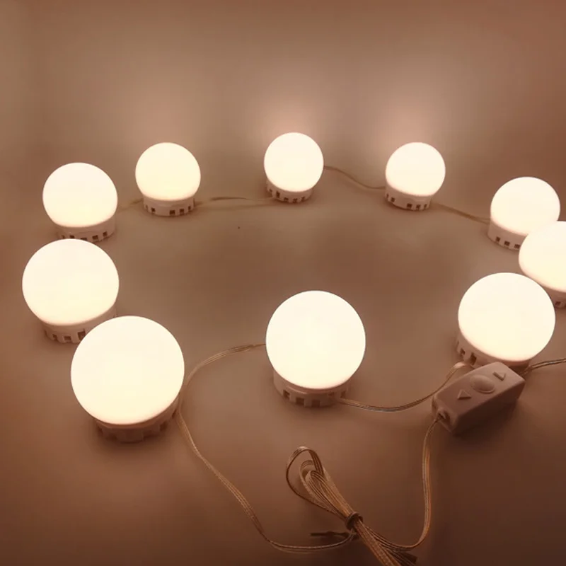 

Make-up spiegel glhbirne string (10 lichter) LED wei usb Kleben auf die spiegel DIY decor lampe bar schlafzimmer 2019