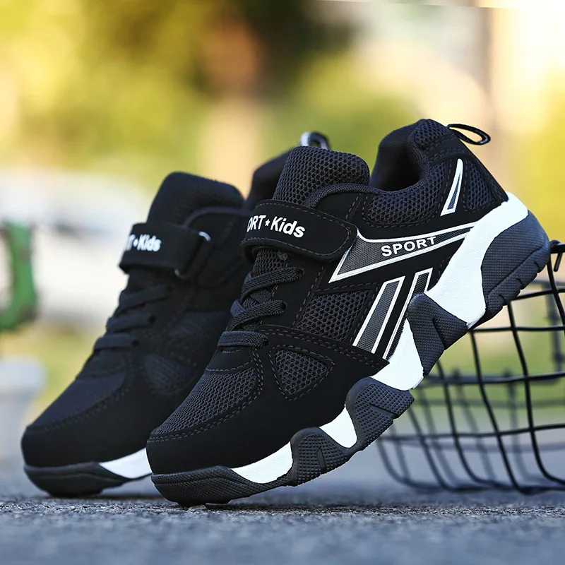 Детская спортивная обувь для мальчиков дышащие кроссовки бега детская кожаная
