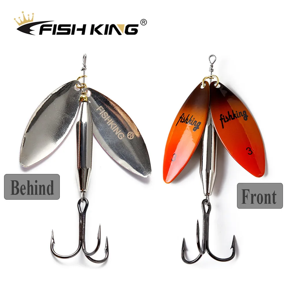 Рыбацкий приманка FISH KING 24 г лонгкастовая двойная спиннерная блесна искусственная жесткая ложка металлическая приманка для щуки.