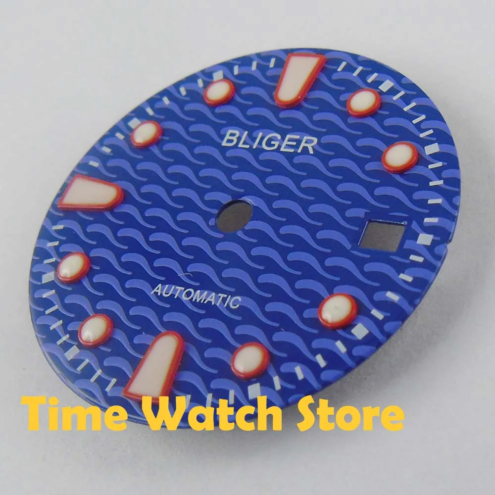 Роскошные 28 5 мм блигер светящиеся часы с окошком даты циферблат подходит ETA 2824 2836