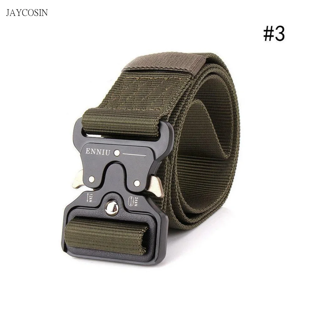 

JAYCOSIN new Tactical belt Military high quality Nylon men's training belt metal multifunctional buckle outdoor sports hook A527
