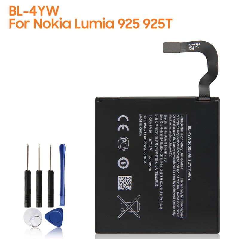 

yelping BL-4YW Phone Battery For Nokia Lumia 925 925T 7.4Wh