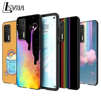 fashion rainbow art silicone phone case for huawei p30 p20 p40 lite e pro p smart z plus 2019 p10 p9 lite black cover