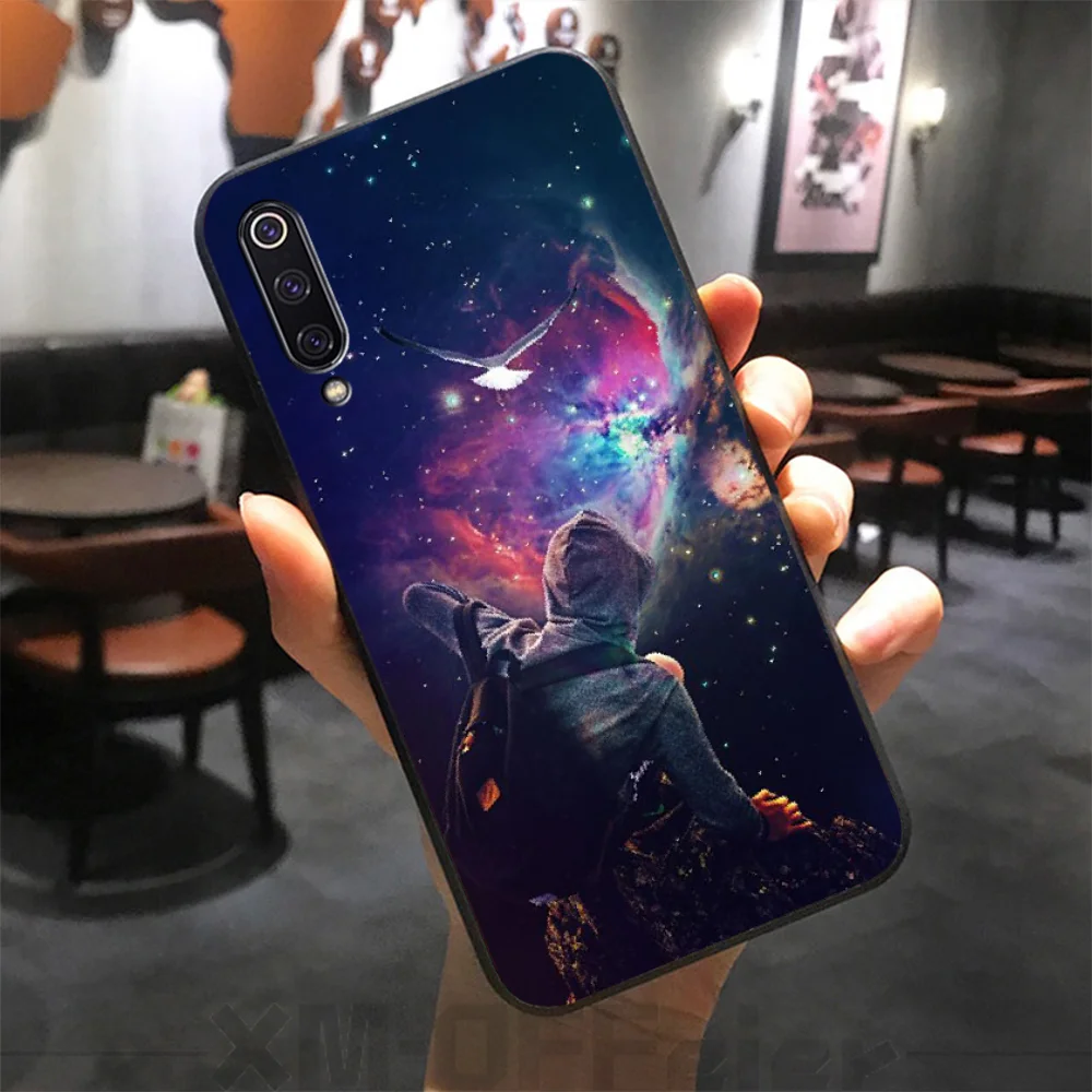 Черный чехол для телефона из ТПУ BaweiTE Cosmic starry sky Xiaomi 8 9 se 5X Redmi 6pro 6A 4X 7 5plus note 5 |