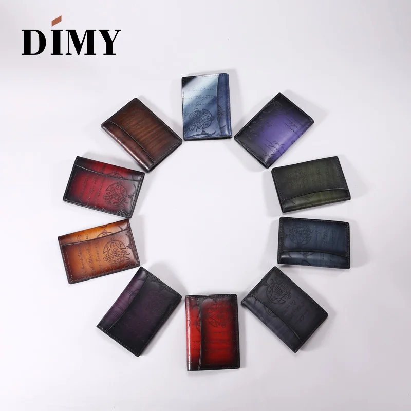 DIMY ручной работы итальянские натуральные кожаные мужские кредитные карты модные