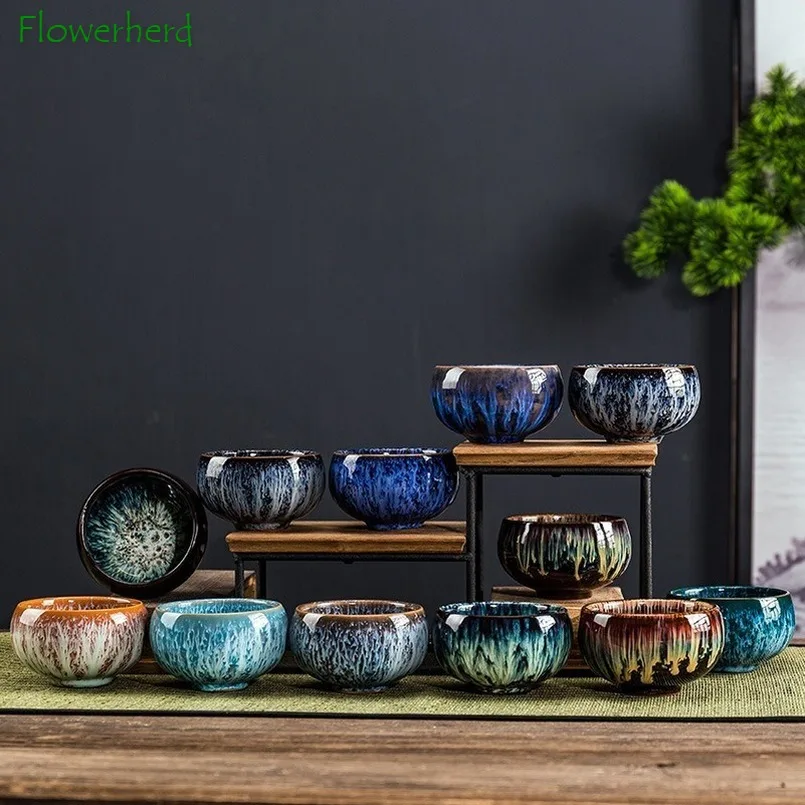 

Ceramic Porcelain Teaware Kiln Becomes A Single Cup of Brushed Glaze Tea Cup Kung Fu Tea Set, Build A Small Tea Cup Master Cup