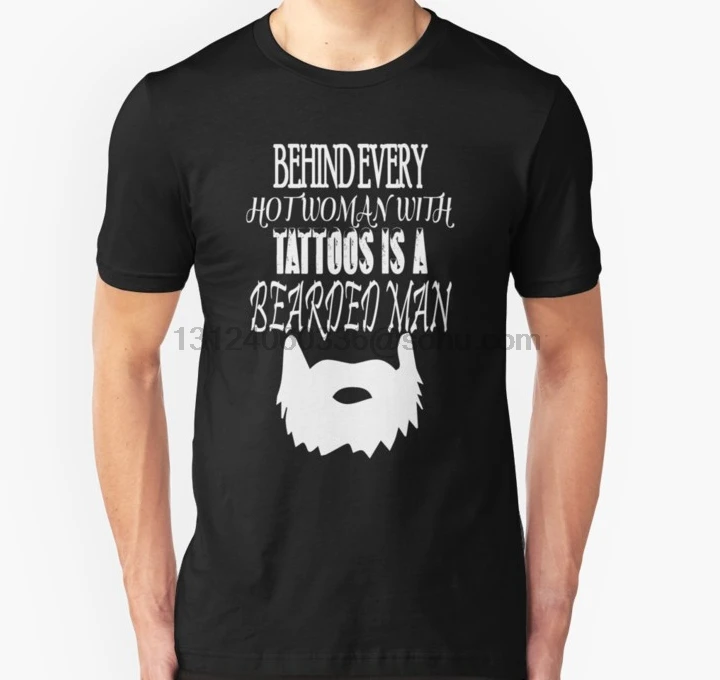 Мужская футболка с коротким рукавом борода за каждой горячей женщиной