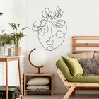 Венок на голову линии уход за кожей лица стены Стикеры Picass проведенными линиями арт Настенная Наклейка девочка комната для детской комнаты, Спальня Виниловый фон для домашнего декора