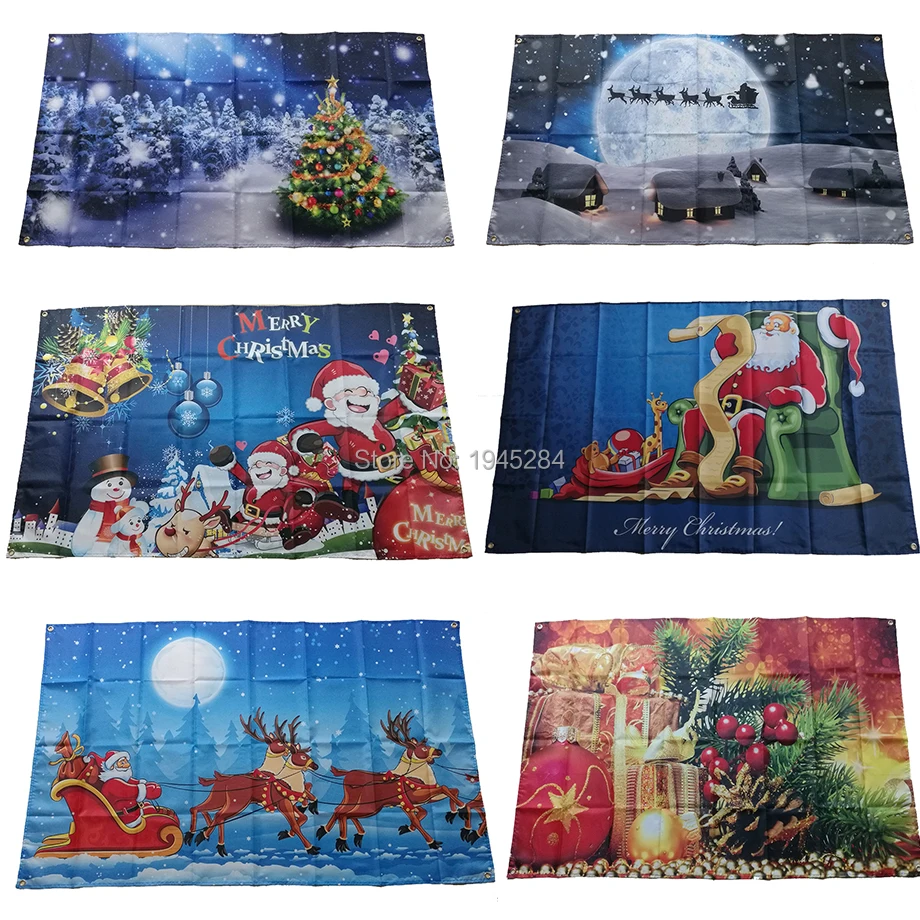 

Santa Claus Merry Christmas Green Flag Banner Festival Party Home Decoration Custom Flag 3x5ft 2x3ft Polyester