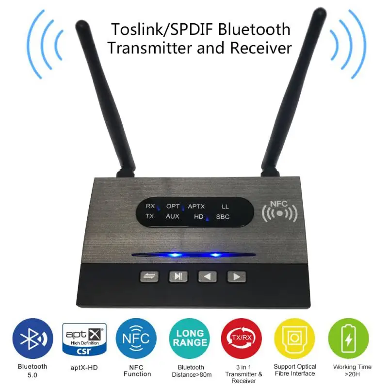 Bluetooth 5 0 приемник передатчик Csr8675 беспроводной музыкальный аудио адаптер для ТВ
