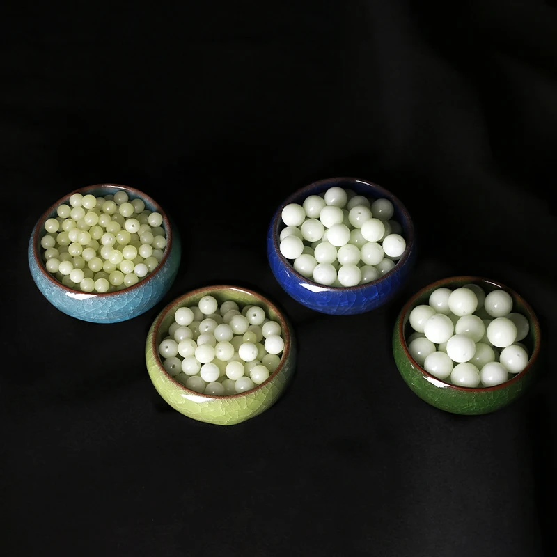 

Wholesale Lot 6 8 10 12mm Natural Green Round Jad e Beads Luminous Stone For Jewelry Handmade For Charms Bracelets DIY Makings